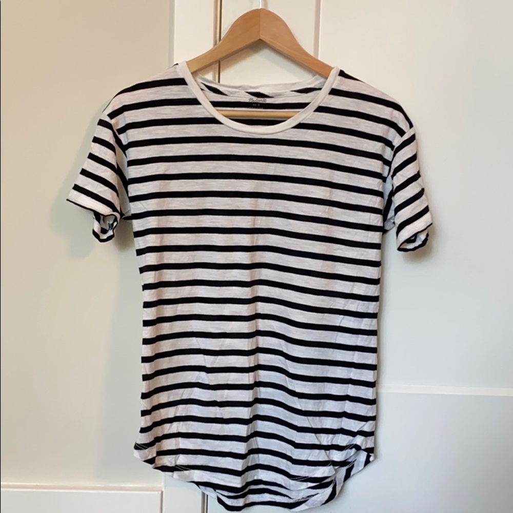 Madewell black and white striped tee